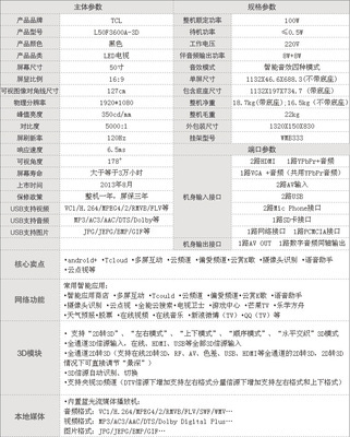 TCL 50F3600A-3D 智能電視 超薄設計，智能體驗，盡在北京杰麗視訊